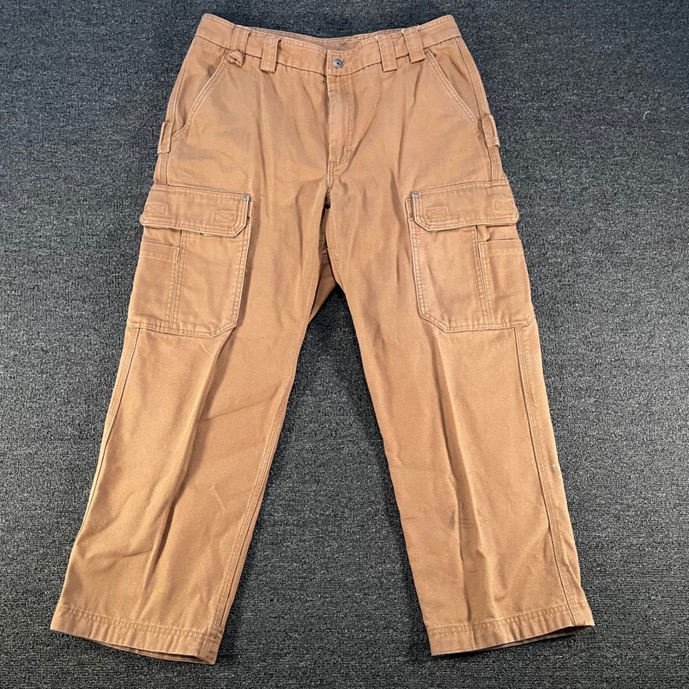Duluth Trading Co Cargo Pants Mens 38x30 Brown Good Canvas Workwear 3237-15